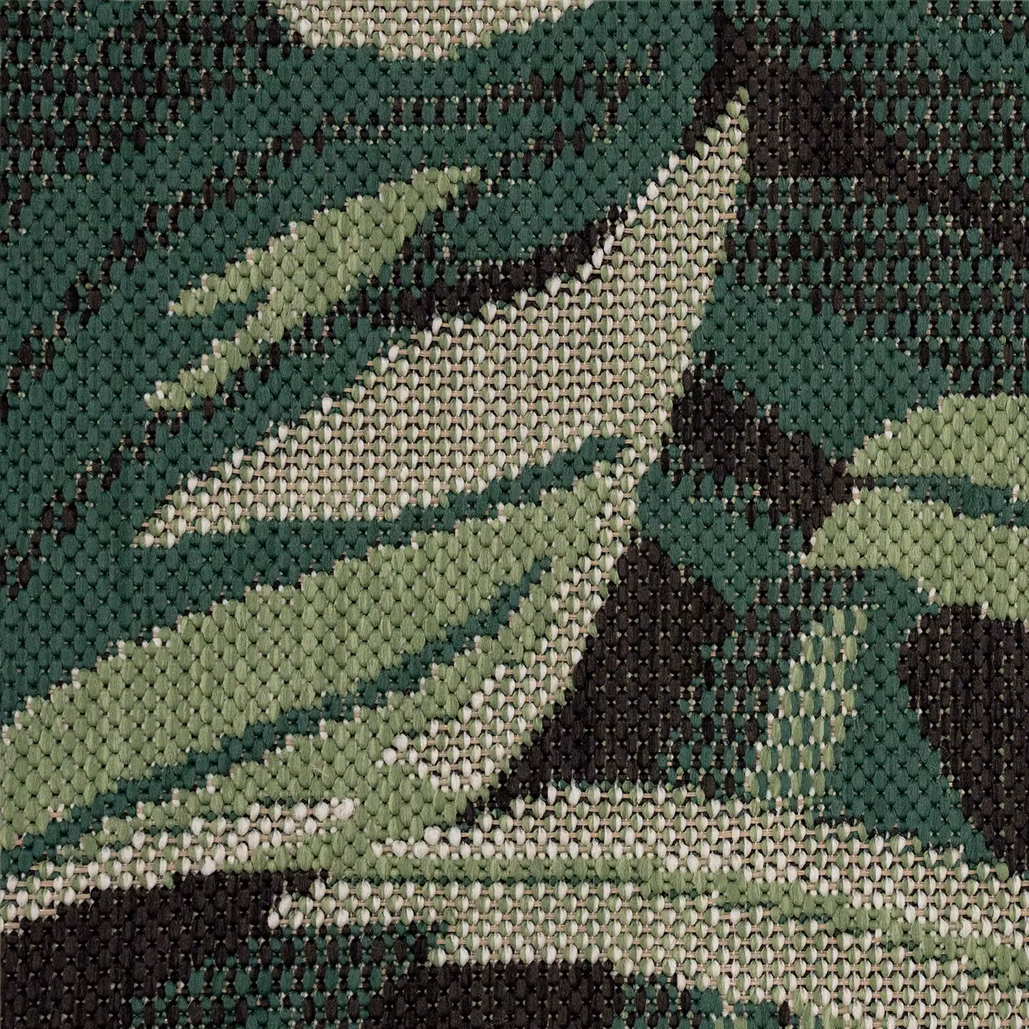 Tappeto moderno Ostenza per interni ed esterni, motivo floreale, nero e verde, L: 160 cm x P: 230 cm – 2