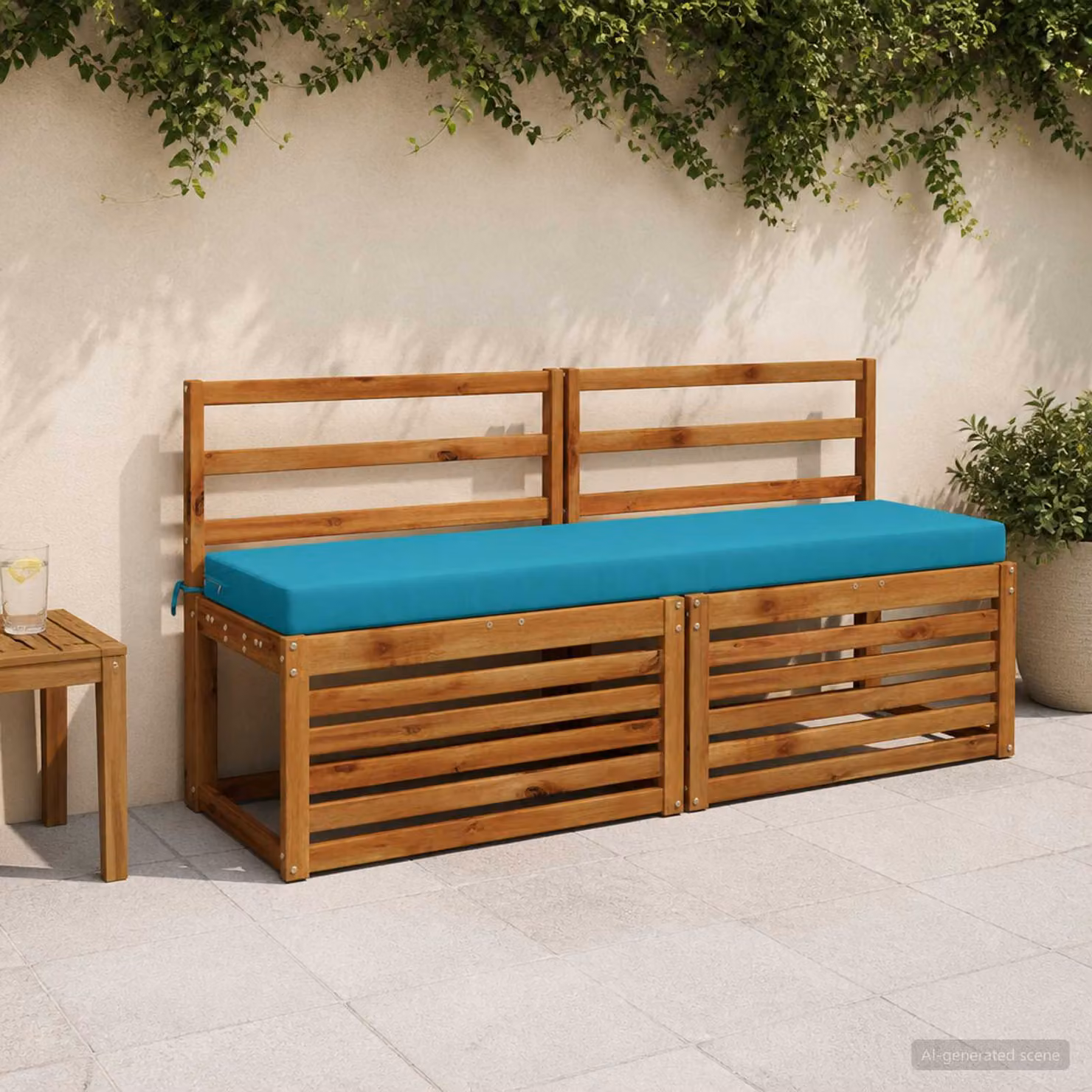 Cuscino per panchina vidaXL SOEST in poliestere turchese con rivestimento rimovibile e resistenza ai raggi UV