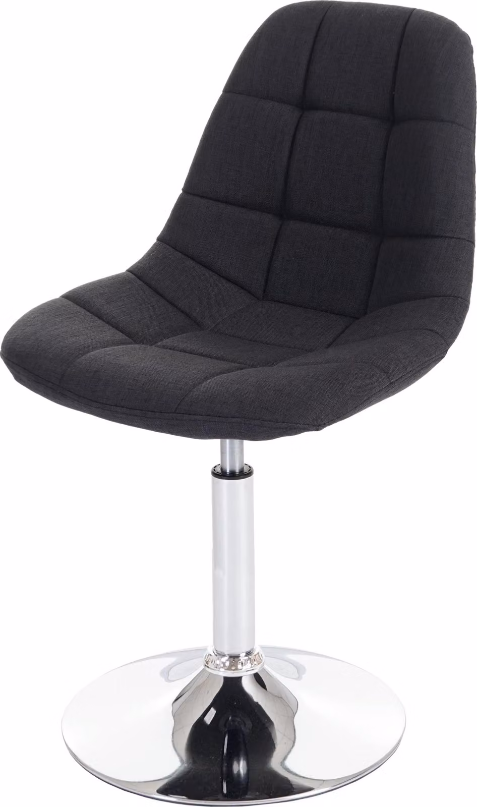 Set di 2 sedie da sala da pranzo | A x L x P 84 x 47 x 50 cm | Altezza seduta 46 cm | Cromo | Tessuto grigio scuro | Sedia girevole