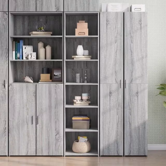 Credenza moderna vidaXL in legno grigio da appendere alla parete L/P/H: 45 x 41 x 185 cm