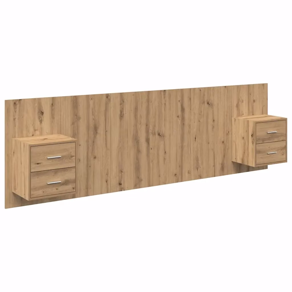 Set di 3 Testiere con Comodini Integrati vidaXL in Legno Rovere Marrone Moderno – 2