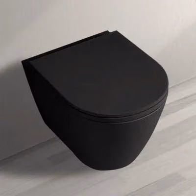 Wc sospeso rimless in ceramica nero opaco serie Feeling INBAGNO L/P/H: 52 x 36 x 32 cm