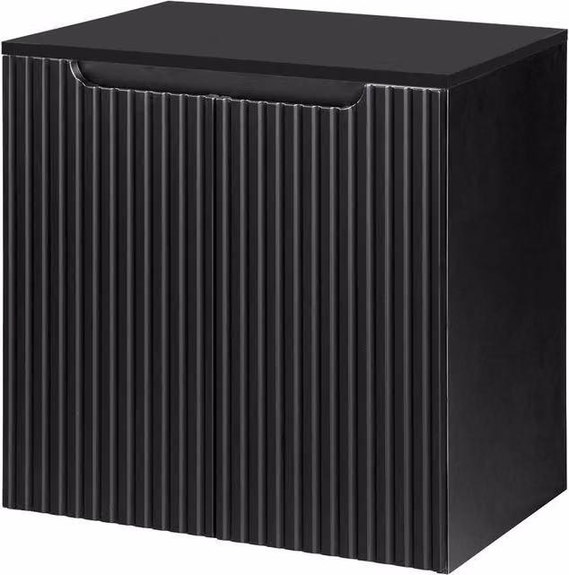 Mobile Sottolavabo NEWPORT da Parete con 2 Ante e Ripiano 60x60x40 cm - Nero [en.casa]