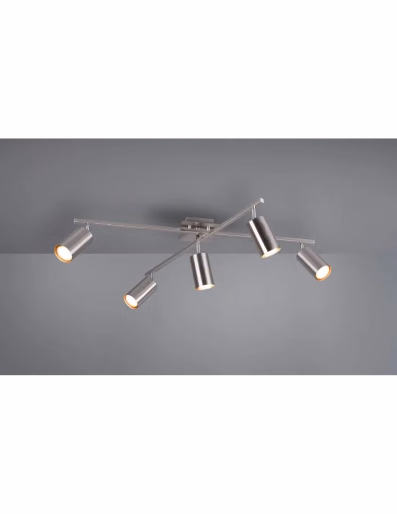 Plafoniera Marley Trio Leuchten con 5 faretti orientabili in metallo argento – 2