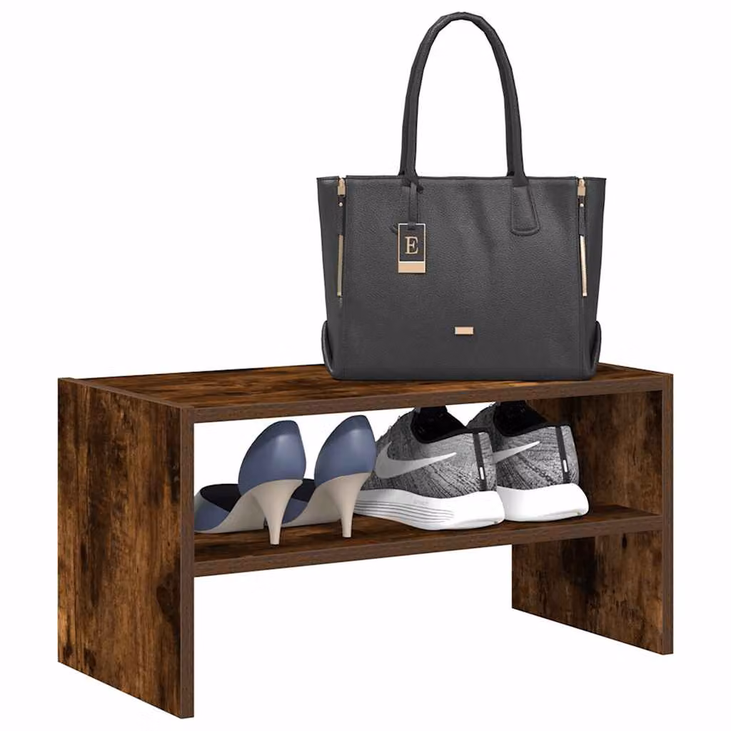 Scarpiera impilabile moderna vidaXL in legno color marrone L 60 cm, P 30 cm, H 30,5 cm
