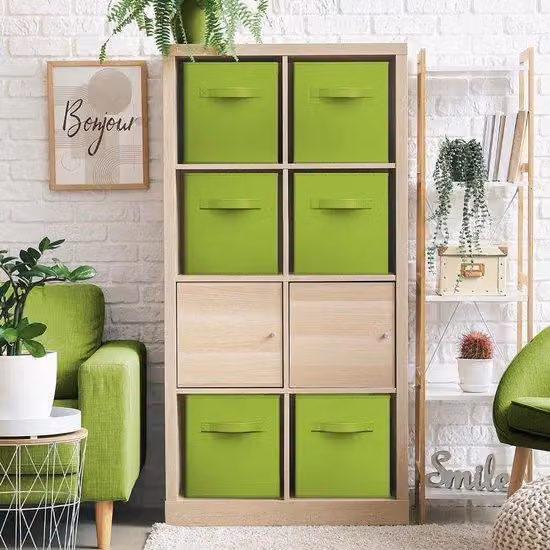 Set di cubi portaoggetti pieghevoli in tessuto con maniglia - 6 pezzi - 33*38*33 cm