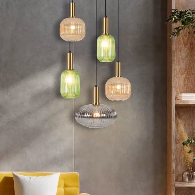 LÚZETE - LÁMPARA DE TECHO 5 LUCES TULIPAS COMBINADAS Ø70 E27 SHELBY