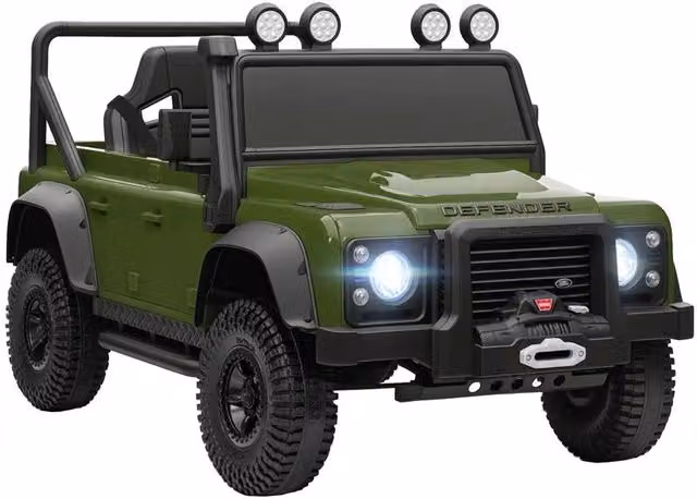 MACCHINA ELETTRICA PER BAMBINI 3-5 ANNI LAND ROVER OFFICIALE 12V CON TELECOMANDO, SOSPENSIONI, LUCI LED, VERDE