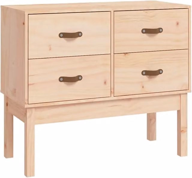 Mobile Consolle in Legno di Pino Massello Rustico Beige L/P/H: 90 x 40 x 78 cm