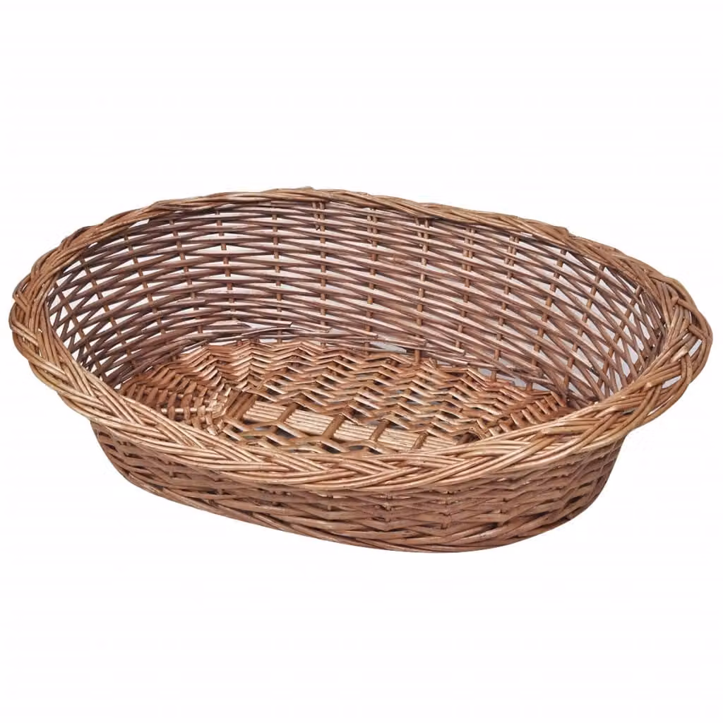 The Living Store Cestino per cani in vimini naturale 70 cm