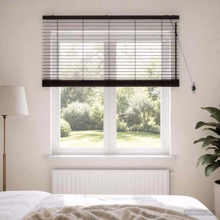 Persiane avvolgibili per scuole, colore marrone scuro, 140 x 130 cm, larghezza lamelle 35 mm