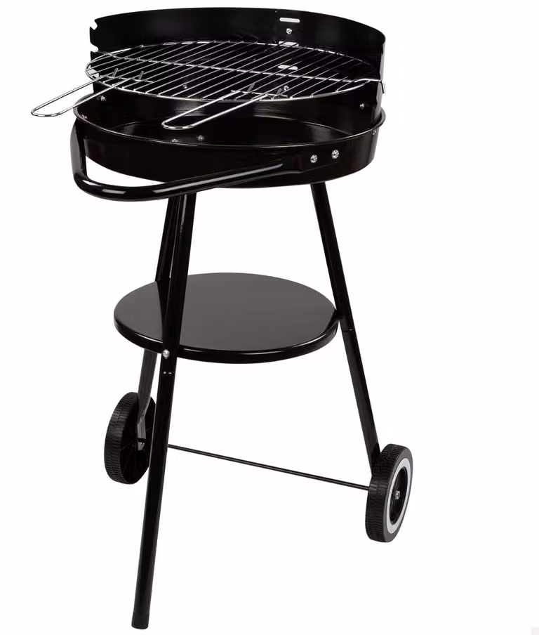 Griglia portatile a carbone, diametro 42 x 76,5 cm, con 3 livelli di altezza e 2 ruote