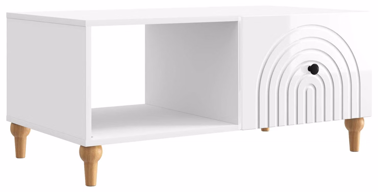 Tavolino da salotto Bianco Lucido 90 x 50 x 40 cm