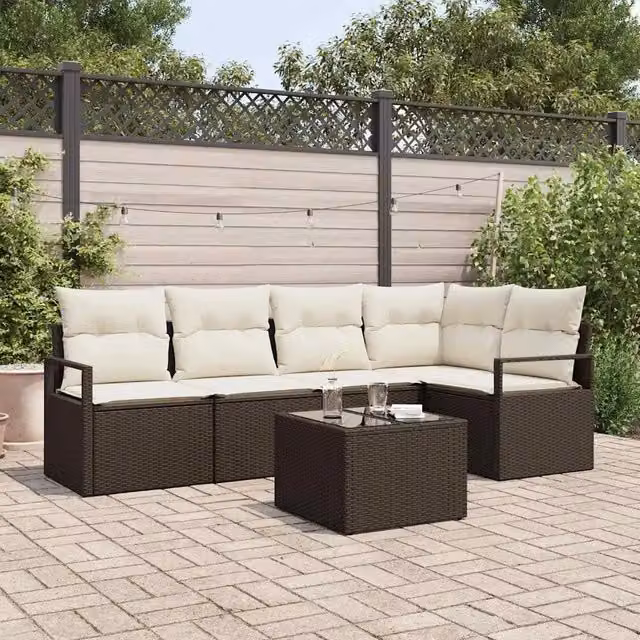 Set di divani 6 pz Marrone polyrattan 3346388
