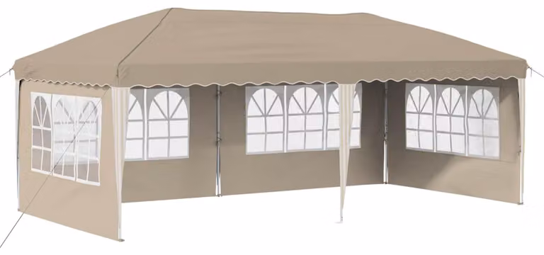 Tenda per feste a pop-up 575 x 289 x 245 cm Crema