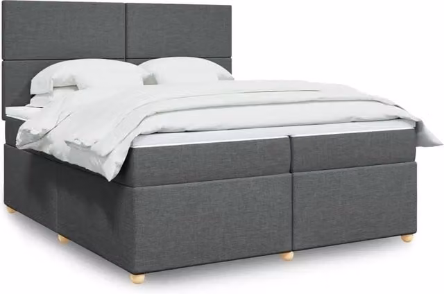 Letto Ibrido con Materasso e Struttura in Legno di Pino vidaXL, Grigio e Bianco, 200 x 200 cm