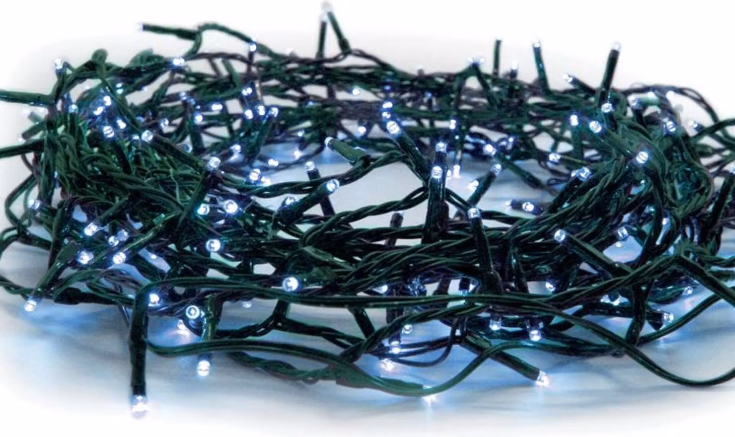 ACA Lighting 100 LED a catena 5 cm blu, 220-240V + estensibile max 6 set, IP44 5m cavo verde X08100611
