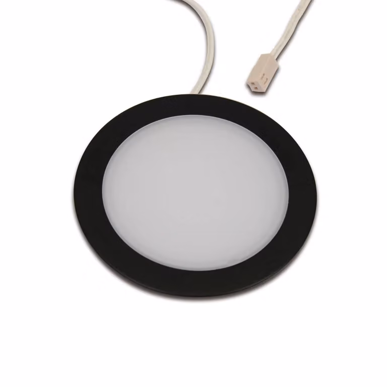 Hera Lampada LED per mobili da incasso FAR 68, nera, 4W, 3.000K dimmerabile, Nero, Soggiorno / Sala da pranzo, Plastica, Moderno