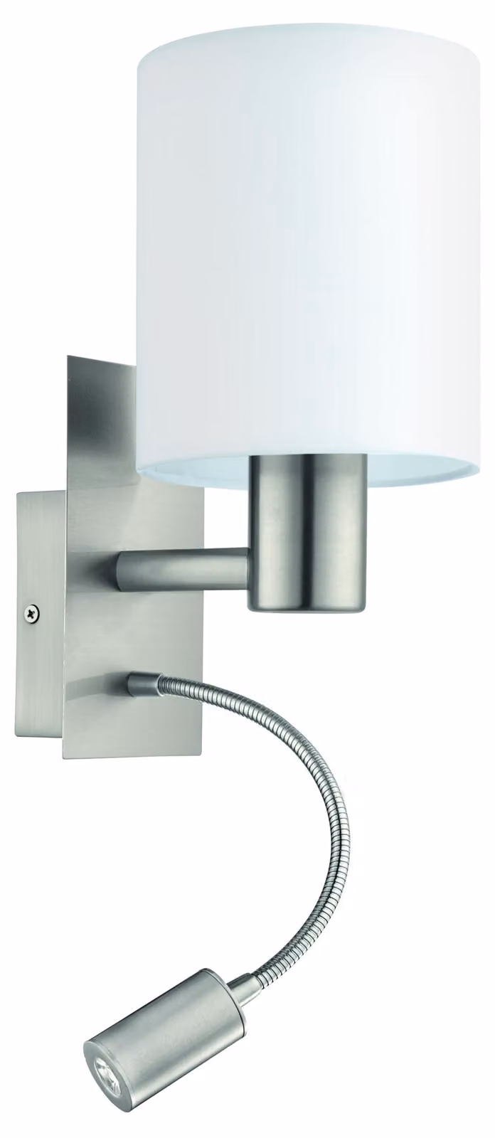 EGLO PASTERI, modello Zarovnané, lampada a cilindro, 2 lampadine, attacco E27, finitura nichel, colore bianco