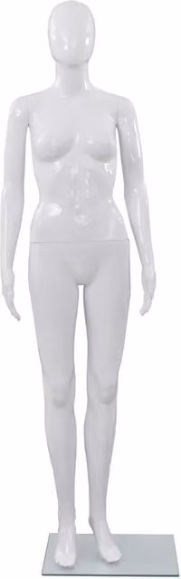 Manichino Donna Figura Intera vidaXL Bianco Lucido con Base in Vetro Altezza: 175 cm