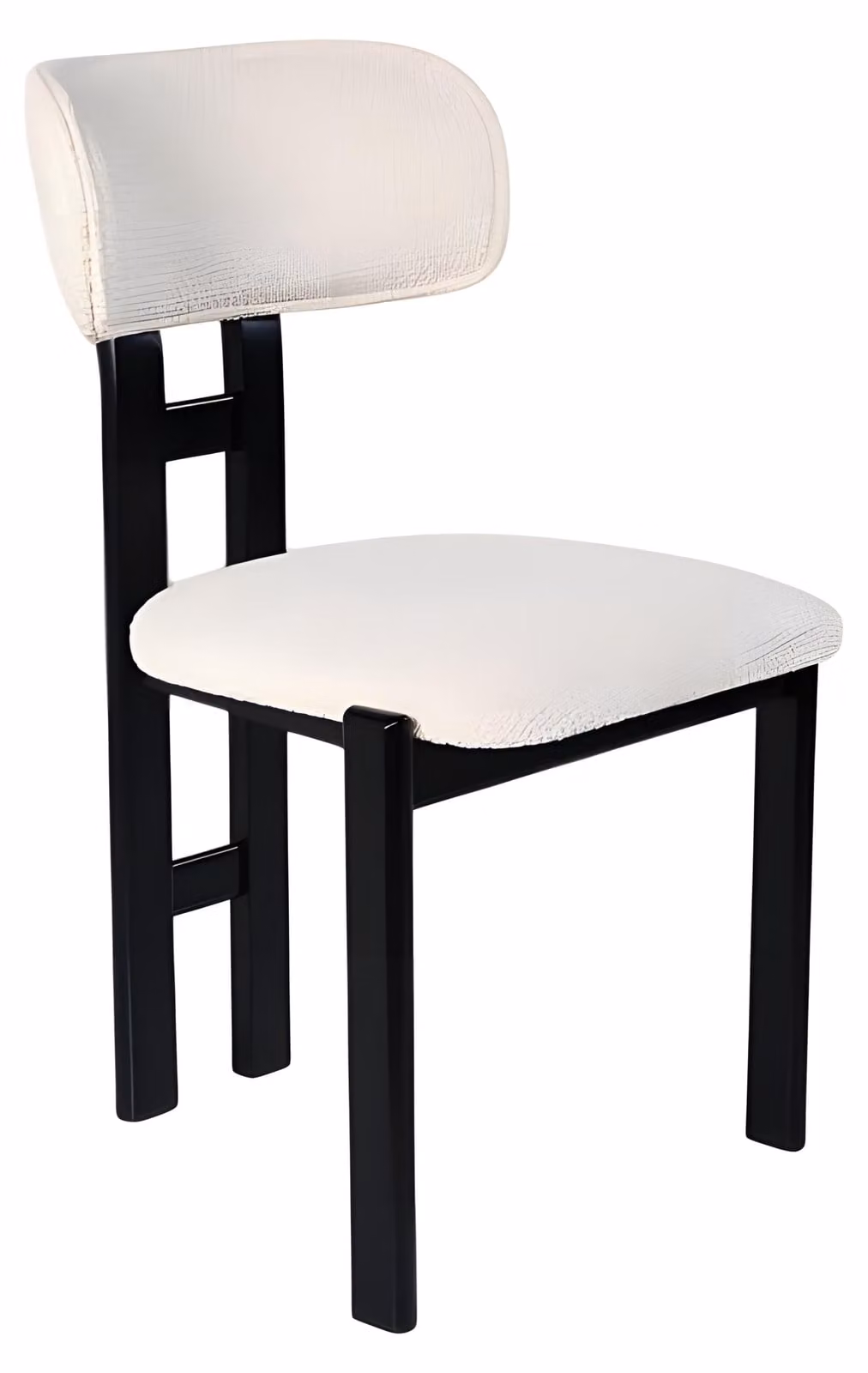 Lussuosa sedia da cucina bianca e nera Elegante base in legno Sedie in tessuto