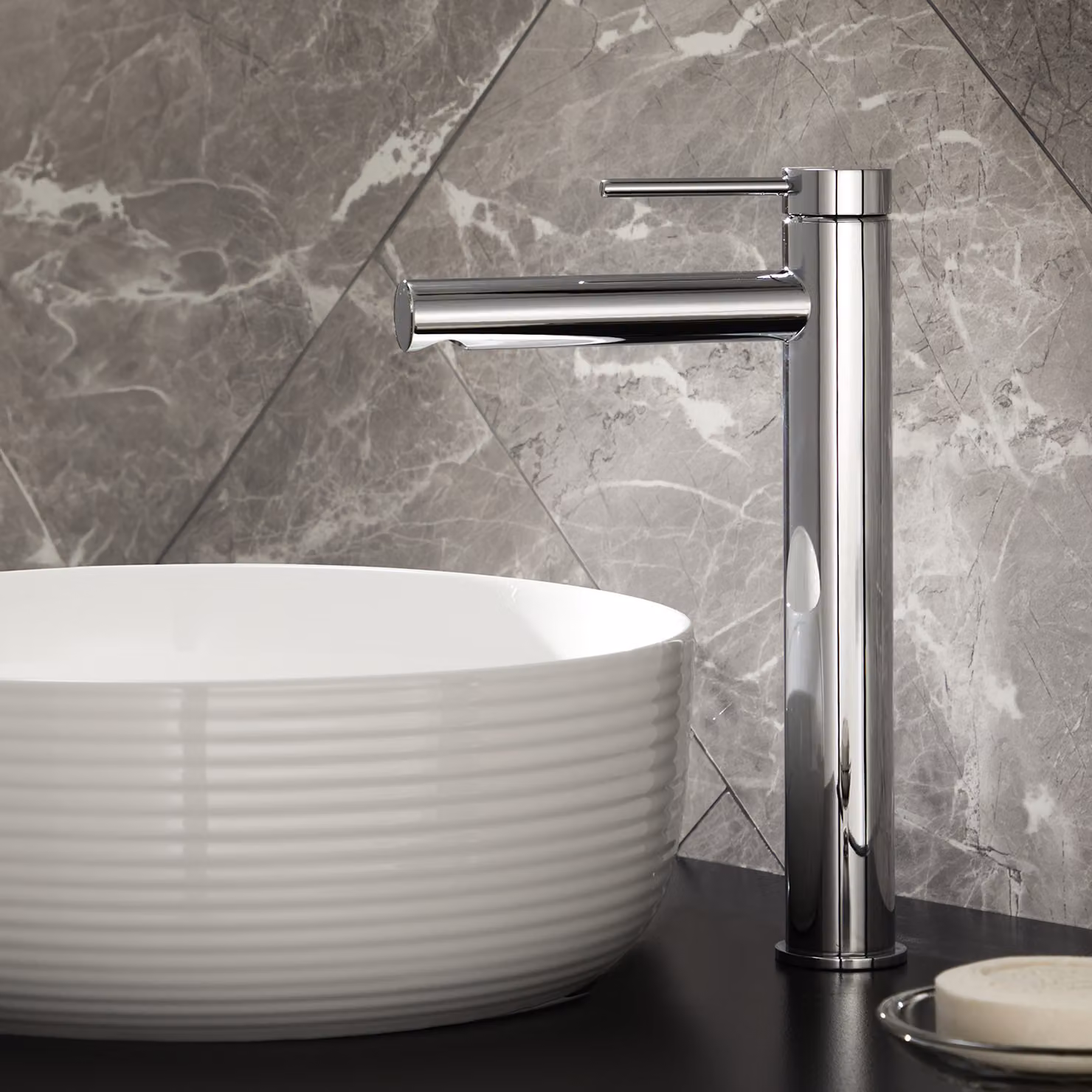 Rubinetto Miscelatore Alto per Lavabo Monoforo - Cromato - Otto