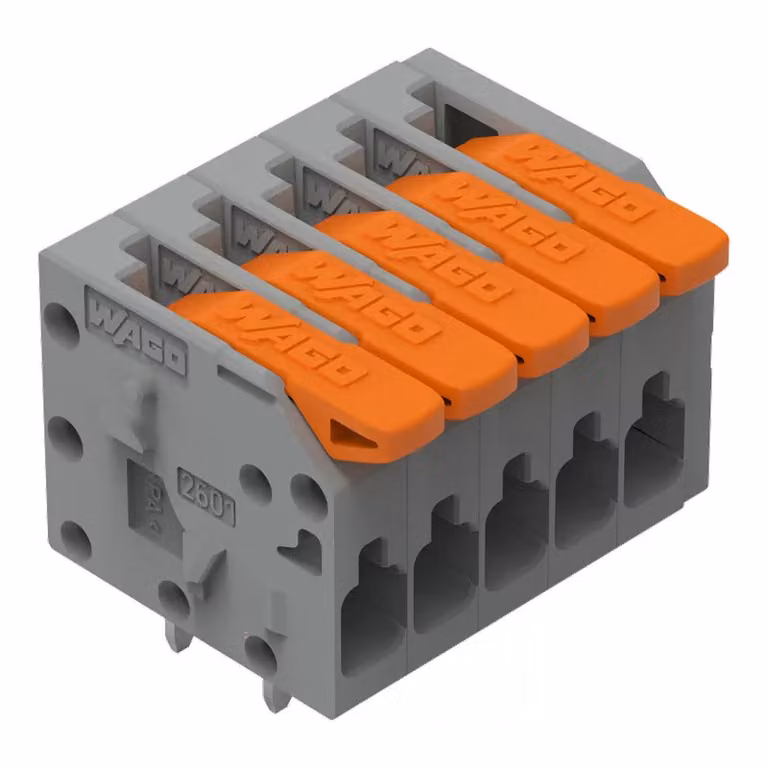 Morsetto per circuiti stampati WAGO; leva; 1,5 mm²; grigio 2601-1105