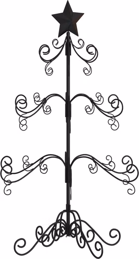 Albero di Natale Decorativo in Metallo Nero 90 cm