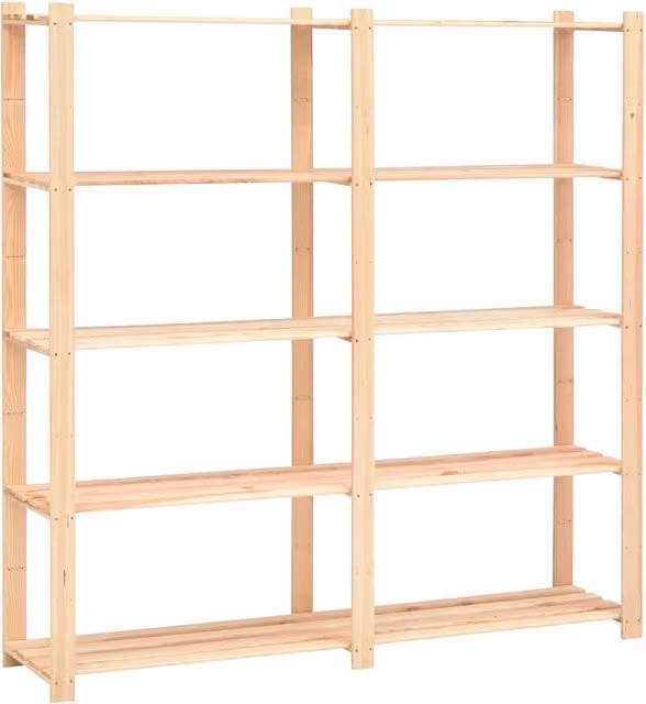 Scaffale a 5 Livelli 170x38x170 cm in Massello di Pino 500 kg 286198