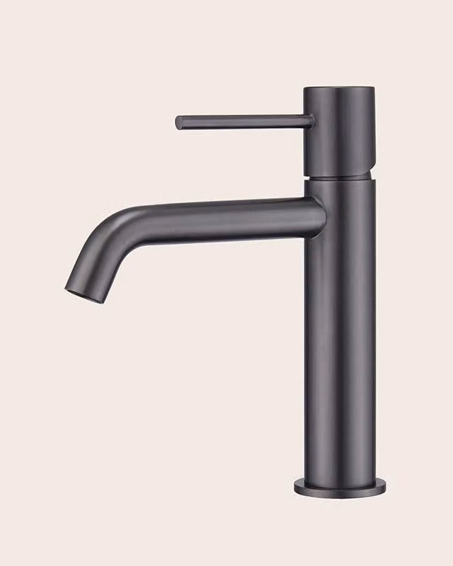 Rubinetto lavabo senza scarico ottone grigio metallico Memo