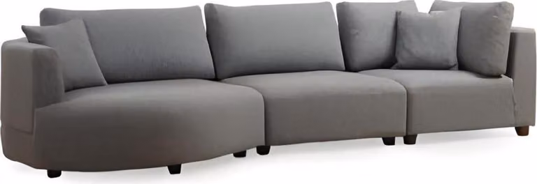 Modernes Ecksofa Graue L-Form Wohnzimmer Couch Polster Möbel Holzgestell