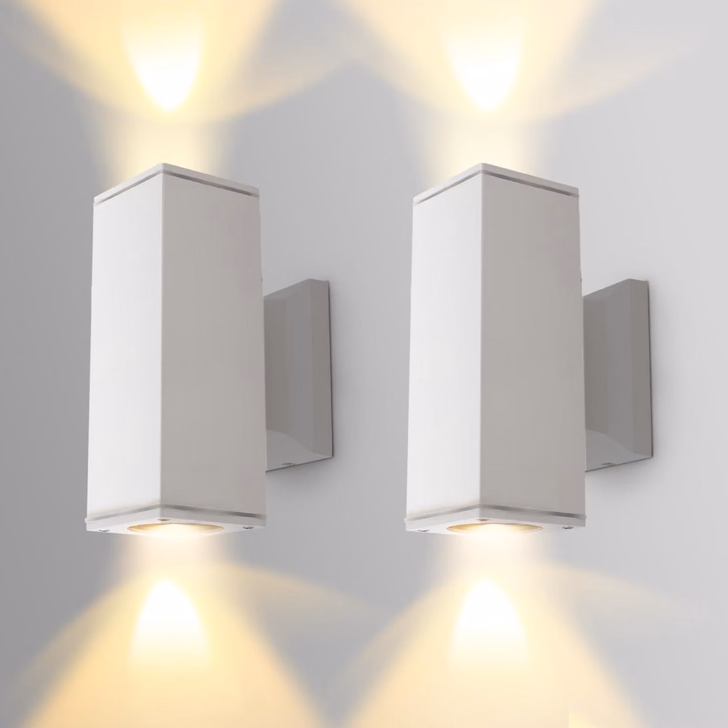 Lampada da parete esterna, attacco GU10, colore antracite, alluminio, grado di protezione IP65, set da 2