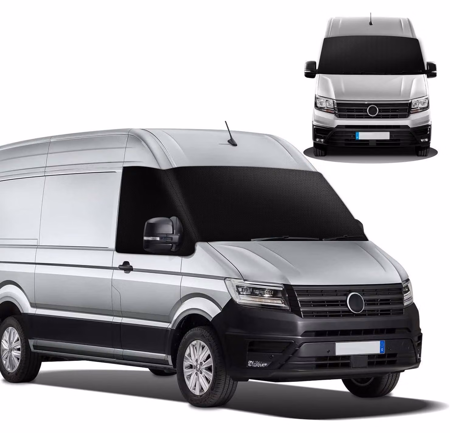 Copertura per parabrezza per VW Crafter 2018-2023, realizzata in tessuto Oxford 600D, impermeabile, con protezione solare, tappetino termico, effetto oscurante e protezione dal gelo