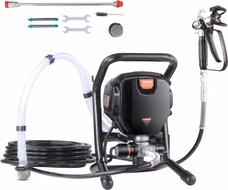 Spruzzatore di vernice airless da appoggio, spruzzatore elettrico airless ad alta efficienza da 750 W e 3000 PSI, effetto di verniciatura fine e uniforme, spruzzatori di vernice portatili per mobili e recinzioni interni ed esterni della casa