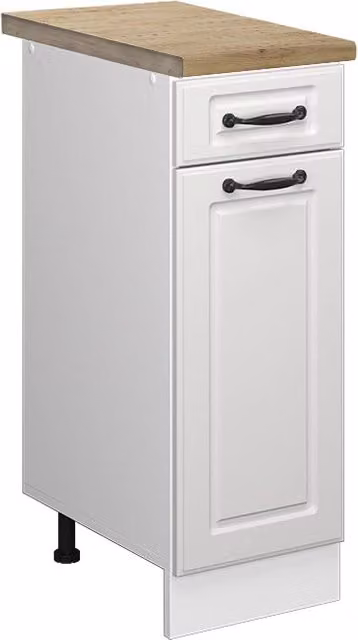 Mobiletto base per cucina R-Line Vicco Bianco rustico e Rovere, L: 30 cm, H: 60 cm, P: 30 cm
