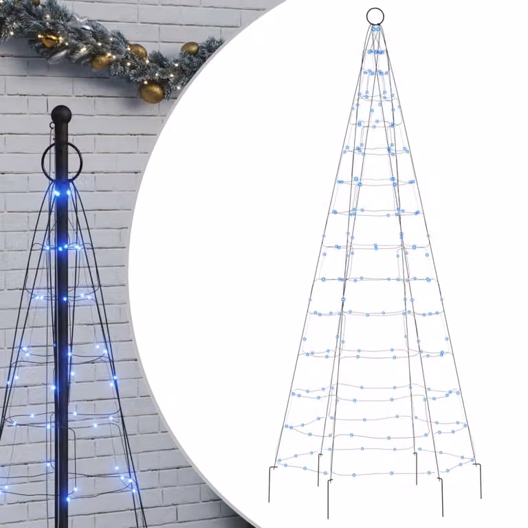 Albero di Natale a LED 200 LED Blu 180 cm
