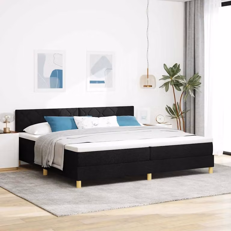 Letto ibrido con cuscino vidaXL in tessuto nero L: 200 cm, P: 200 cm, H: 280 cm