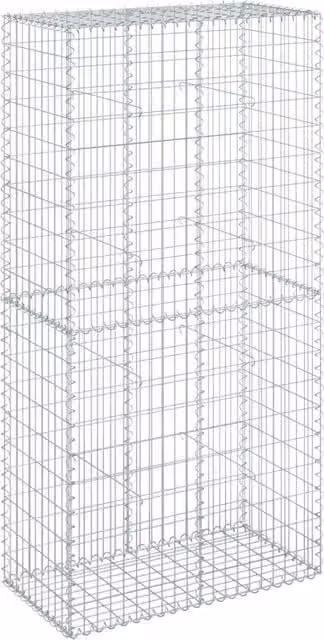 Cesto Gabbione con Copertura DESIGN IN in Ferro Zincato Argento L/P/H: 100 x 50 x 200 cm