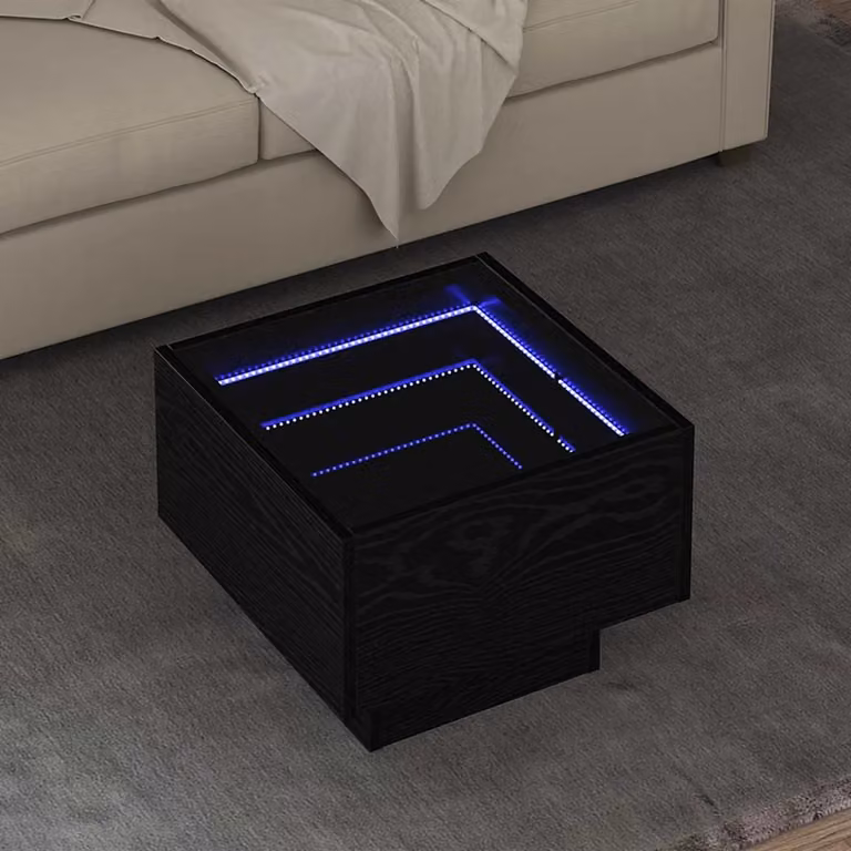vidaXL Tavolino da salotto quadrato in stile rustico, colore nero e marrone, L/P/H: 40 x 40 x 30 cm