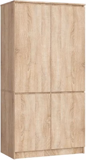 Armadio AKORD S90 4 ante Sonoma Quercia 90x51x180 cm