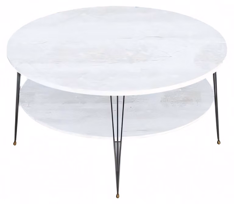 Weißer Holz-Couchtisch im modernen Design