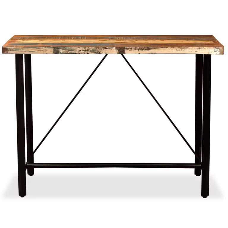 vidaXL Tavolo da bar in legno massiccio antico 120x60x107 cm