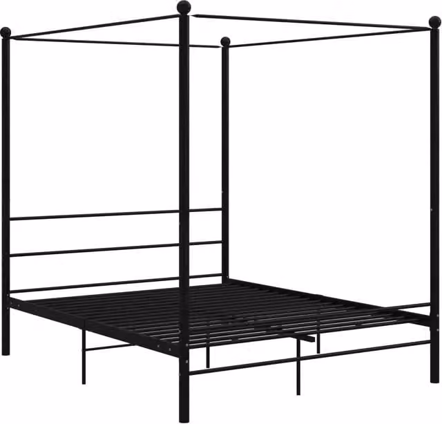 Letto matrimoniale a baldacchino Design In in metallo nero L 160 cm x P 200 cm