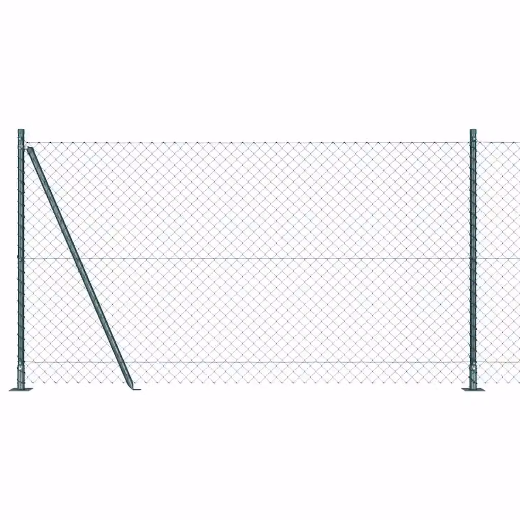 Recinzione a maglie vidaXL con base in cemento verde in acciaio e PVC L: 12 m, H: 1,2 m