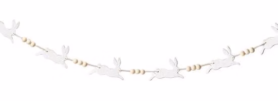 Decorazioni pasquali - Decorazioni per Pasqua - Decorazioni a tema pasquale - Decorazioni - Coniglietto di Pasqua - Con perline di legno, ideali per camini, tavoli, scale, alberi, decorazioni pasquali e primaverili per la casa - Coniglietto bianco che cor