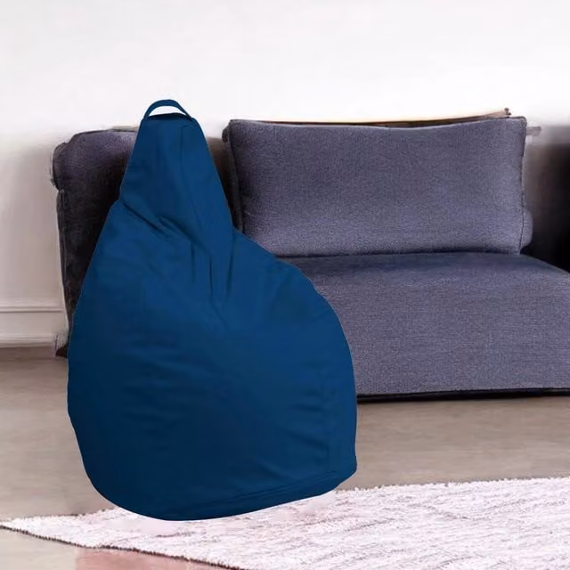 Pouf Aunter Talamo Italia, Poltrona Sacco Multiuso e Poggiapiedi, Blu, L 90 cm x P 90 cm x H 120 cm