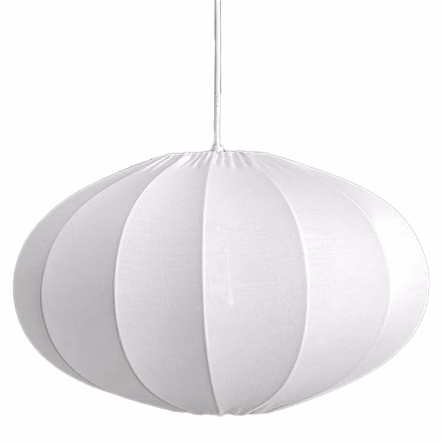 Lampada a soffitto in metallo e cotone, colore bianco, dimensioni 40x40x24 cm