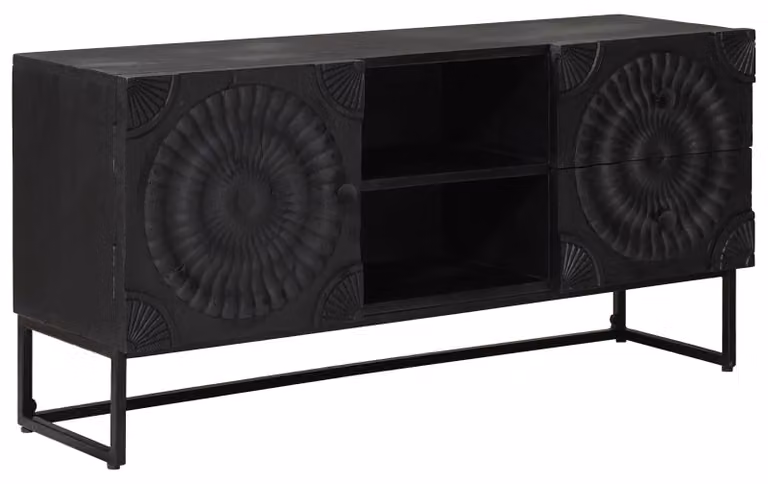 Mobile TV con cassetto con lo scaffale Nero 105 x 30 x 54 cm