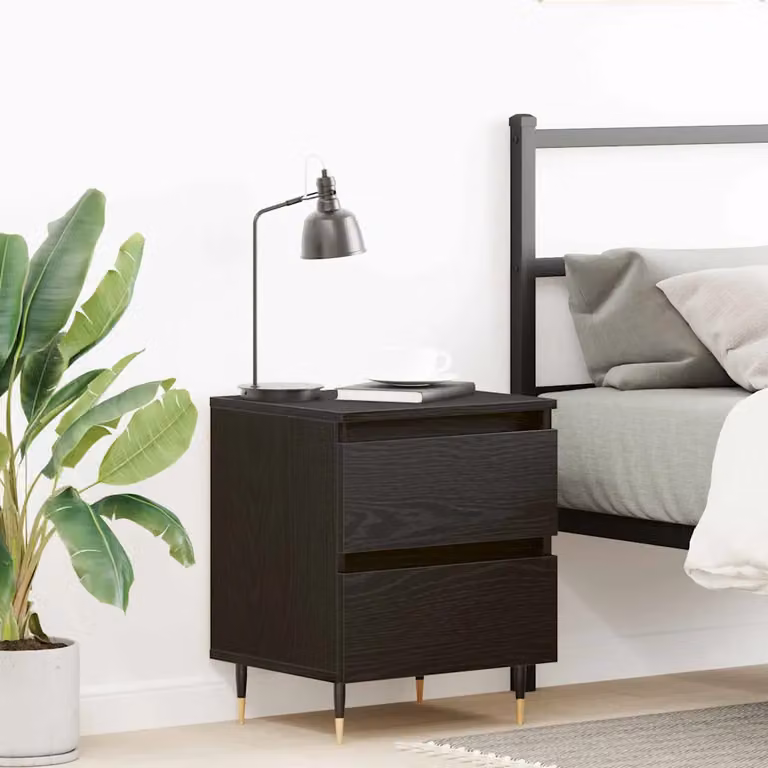 vidaXL Armadio da Notte Moderno Nero Opaco L: 40 cm, P: 35 cm, H: 50 cm
