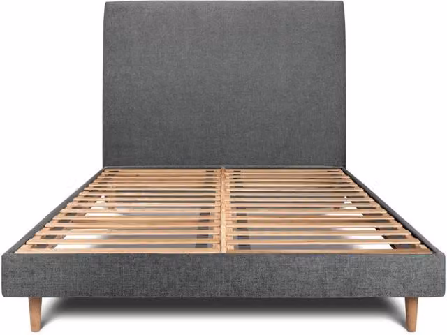 Letto 140x190 cm con testata imbottita - Tessuto Tela opaca